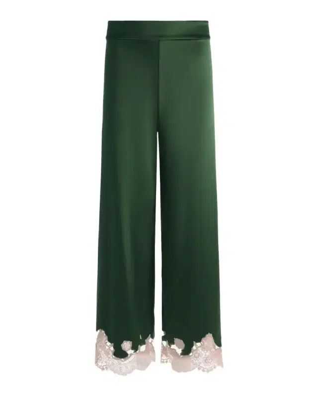 Athena Lace-Trim Satin Pants Athena Lace-Trim Satin Pants