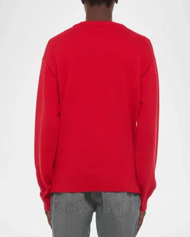 Helmut Lang Men's Cotton Lettuce-Trim Crewneck Sweater | Thumbnail 3 Helmut Lang Men's Cotton Lettuce-Trim Crewneck Sweater | Thumbnail 3