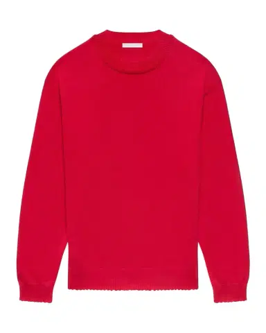 Helmut Lang Men's Cotton Lettuce-Trim Crewneck Sweater | Thumbnail 1 Helmut Lang Men's Cotton Lettuce-Trim Crewneck Sweater | Thumbnail 1