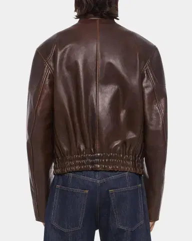 Helmut Lang Men's Leather Concealed-Zip Moto Jacket | Thumbnail 3 Helmut Lang Men's Leather Concealed-Zip Moto Jacket | Thumbnail 3