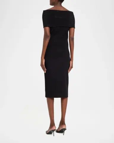 Rickie Freeman for Teri Jon Off-Shoulder Rhinestone Bodycon Midi Dress | Thumbnail 3 Rickie Freeman for Teri Jon Off-Shoulder Rhinestone Bodycon Midi Dress | Thumbnail 3