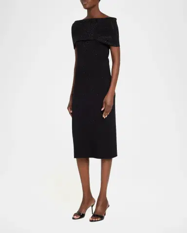 Rickie Freeman for Teri Jon Off-Shoulder Rhinestone Bodycon Midi Dress | Thumbnail 4 Rickie Freeman for Teri Jon Off-Shoulder Rhinestone Bodycon Midi Dress | Thumbnail 4