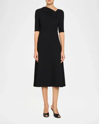 Rickie Freeman for Teri Jon Crêpe Asymmetric A-Line Cocktail Dress | Thumbnail 2 Rickie Freeman for Teri Jon Crêpe Asymmetric A-Line Cocktail Dress | Thumbnail 2