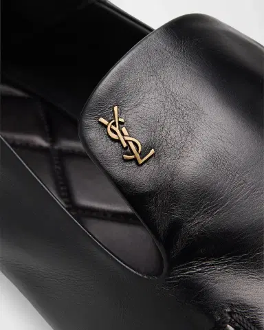 Saint Laurent Men's YSL Leather Collapsible-Heel Loafers | Thumbnail 5 Saint Laurent Men's YSL Leather Collapsible-Heel Loafers | Thumbnail 5