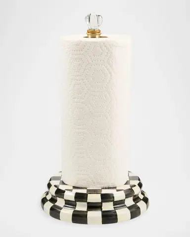 MacKenzie-Childs Courtly Check Stainless Steel & Glass Paper Towel Holder | Thumbnail 2 MacKenzie-Childs Courtly Check Stainless Steel & Glass Paper Towel Holder | Thumbnail 2