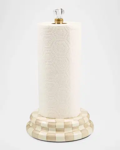 MacKenzie-Childs Mocha Check Paper Towel Holder | Thumbnail 2 MacKenzie-Childs Mocha Check Paper Towel Holder | Thumbnail 2