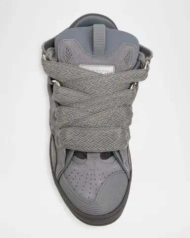 Lanvin Men's Curb Tonal Suede and Mesh Sneakers | Thumbnail 3 Lanvin Men's Curb Tonal Suede and Mesh Sneakers | Thumbnail 3