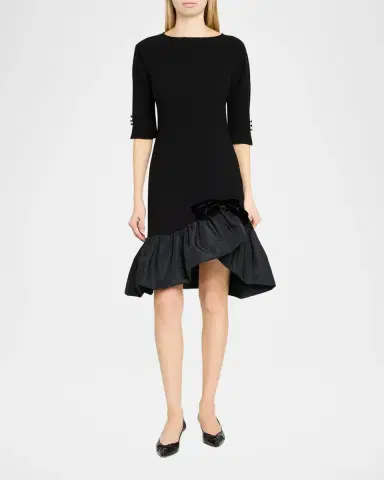 Rickie Freeman for Teri Jon Taffeta Bubble-Hem Crepe Mini Dress | Thumbnail 2 Rickie Freeman for Teri Jon Taffeta Bubble-Hem Crepe Mini Dress | Thumbnail 2