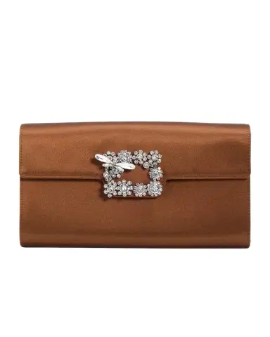 Roger Vivier Efflorescence Rhinestone Buckle Satin Clutch Bag | Thumbnail 1 Roger Vivier Efflorescence Rhinestone Buckle Satin Clutch Bag | Thumbnail 1