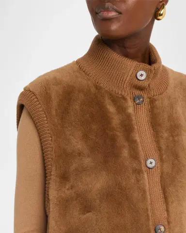 Lafayette 148 New York Button-Front Shearling Vest | Thumbnail 5 Lafayette 148 New York Button-Front Shearling Vest | Thumbnail 5