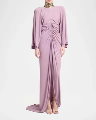 Valentino Garavani Sequined Turtleneck Draped Cape Backless Gown | Thumbnail 2 Valentino Garavani Sequined Turtleneck Draped Cape Backless Gown | Thumbnail 2