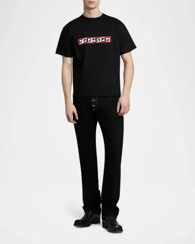 Versace Men's Cotton Graphic Logo Crewneck T-Shirt | Thumbnail 2 Versace Men's Cotton Graphic Logo Crewneck T-Shirt | Thumbnail 2
