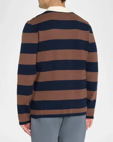 RAILS Men's Luther Striped Cotton Rugby Polo Sweater | Thumbnail 3 RAILS Men's Luther Striped Cotton Rugby Polo Sweater | Thumbnail 3