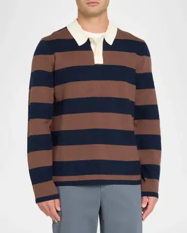 RAILS Men's Luther Striped Cotton Rugby Polo Sweater | Thumbnail 4 RAILS Men's Luther Striped Cotton Rugby Polo Sweater | Thumbnail 4