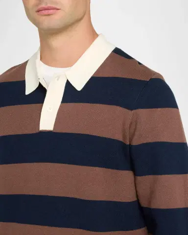 RAILS Men's Luther Striped Cotton Rugby Polo Sweater | Thumbnail 5 RAILS Men's Luther Striped Cotton Rugby Polo Sweater | Thumbnail 5