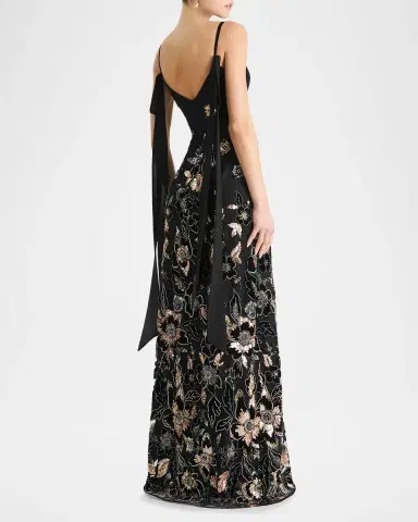 HELSI Dana Floral Beaded Column Gown | Thumbnail 4 HELSI Dana Floral Beaded Column Gown | Thumbnail 4