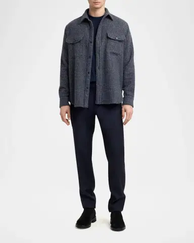 Brioni Men's Vagabond Cashmere Plaid Overshirt | Thumbnail 2 Brioni Men's Vagabond Cashmere Plaid Overshirt | Thumbnail 2
