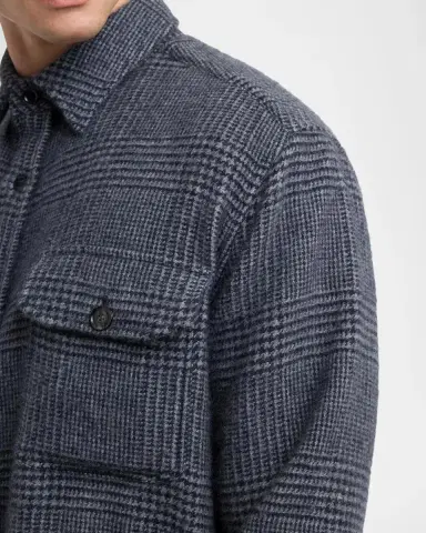 Brioni Men's Vagabond Cashmere Plaid Overshirt | Thumbnail 5 Brioni Men's Vagabond Cashmere Plaid Overshirt | Thumbnail 5