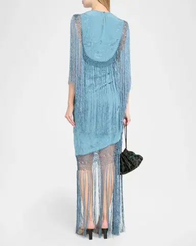 Ulla Johnson Nerine Floral Silk Fringe Dress | Thumbnail 3 Ulla Johnson Nerine Floral Silk Fringe Dress | Thumbnail 3