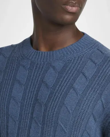 Zegna Men's Oasi Cashmere Cable Crewneck Sweater | Thumbnail 5 Zegna Men's Oasi Cashmere Cable Crewneck Sweater | Thumbnail 5