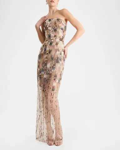 HELSI Cher Strapless Sequin Column Gown | Thumbnail 2 HELSI Cher Strapless Sequin Column Gown | Thumbnail 2