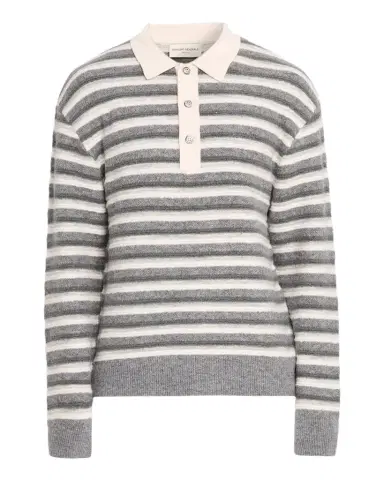 OFFICINE GÉNÉRALE Men's Wool Stripe Polo Sweater | Thumbnail 1 OFFICINE GÉNÉRALE Men's Wool Stripe Polo Sweater | Thumbnail 1