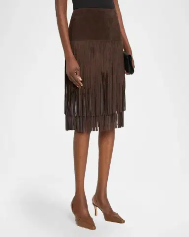 Kobi Halperin Kyla Fringed Suede Midi Skirt | Thumbnail 4 Kobi Halperin Kyla Fringed Suede Midi Skirt | Thumbnail 4