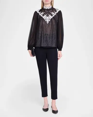 Kobi Halperin Teagan Lace-Embroidered Blouse | Thumbnail 2 Kobi Halperin Teagan Lace-Embroidered Blouse | Thumbnail 2