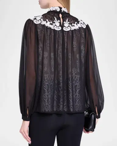 Kobi Halperin Teagan Lace-Embroidered Blouse | Thumbnail 3 Kobi Halperin Teagan Lace-Embroidered Blouse | Thumbnail 3