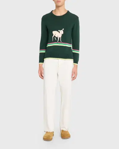 JW Anderson Men's Sheep Graphic Cotton Sweater | Thumbnail 2 JW Anderson Men's Sheep Graphic Cotton Sweater | Thumbnail 2