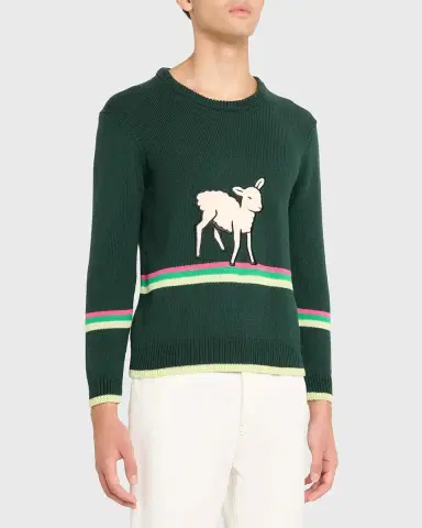 JW Anderson Men's Sheep Graphic Cotton Sweater | Thumbnail 4 JW Anderson Men's Sheep Graphic Cotton Sweater | Thumbnail 4