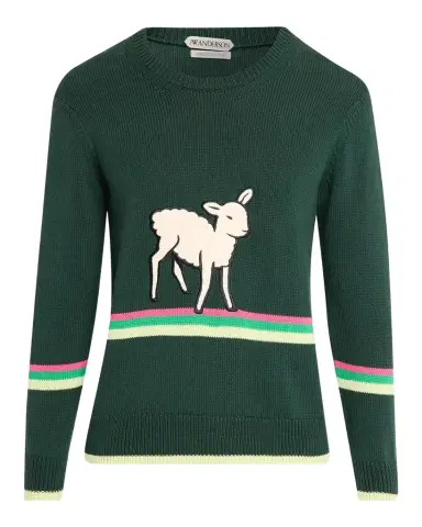 JW Anderson Men's Sheep Graphic Cotton Sweater | Thumbnail 1 JW Anderson Men's Sheep Graphic Cotton Sweater | Thumbnail 1