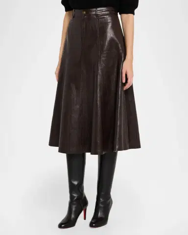 Kobi Halperin Ellen Faux-Leather Midi Skirt | Thumbnail 4 Kobi Halperin Ellen Faux-Leather Midi Skirt | Thumbnail 4