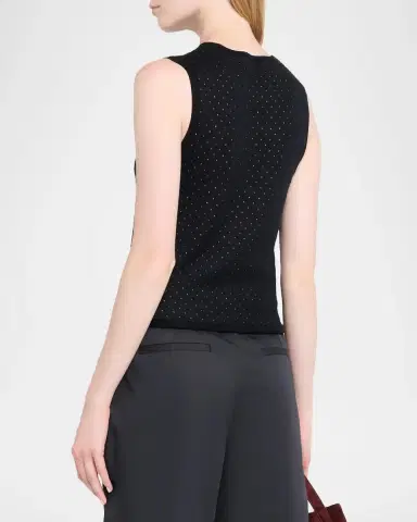 Vince Dotted Wool-Blend Shell Top | Thumbnail 3 Vince Dotted Wool-Blend Shell Top | Thumbnail 3