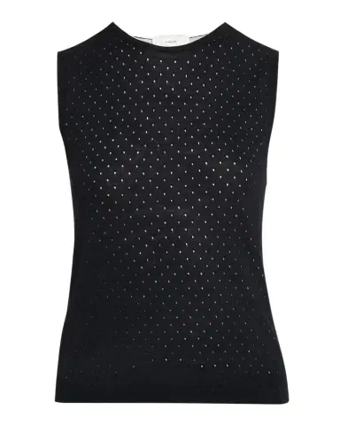 Vince Dotted Wool-Blend Shell Top | Thumbnail 1 Vince Dotted Wool-Blend Shell Top | Thumbnail 1