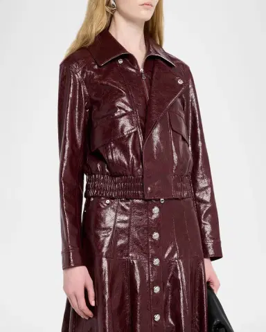 Cinq à Sept Tumbled Vegan Leather Jacket | Thumbnail 4 Cinq à Sept Tumbled Vegan Leather Jacket | Thumbnail 4
