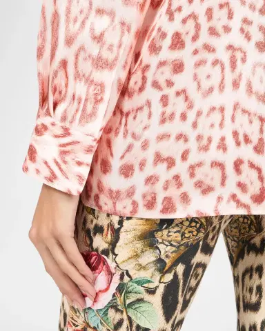 Roberto Cavalli Leopard-Print Silk Button-Down Shirt | Thumbnail 5 Roberto Cavalli Leopard-Print Silk Button-Down Shirt | Thumbnail 5