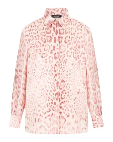 Roberto Cavalli Leopard-Print Silk Button-Down Shirt | Thumbnail 1 Roberto Cavalli Leopard-Print Silk Button-Down Shirt | Thumbnail 1