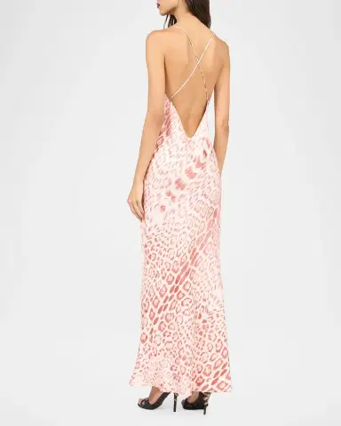 Roberto Cavalli Leopard-Print Silk Satin Backless Maxi Slip Dress | Thumbnail 2 Roberto Cavalli Leopard-Print Silk Satin Backless Maxi Slip Dress | Thumbnail 2