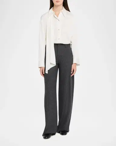 Vince Draped Scarf Silk-Blend Shirt | Thumbnail 2 Vince Draped Scarf Silk-Blend Shirt | Thumbnail 2