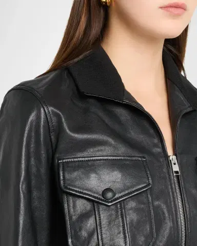 Frame Ace Leather Jacket | Thumbnail 5 Frame Ace Leather Jacket | Thumbnail 5