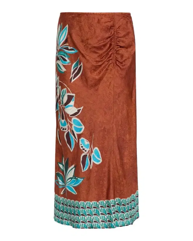 Endora Floral Viscose-Silk Midi Skirt Endora Floral Viscose-Silk Midi Skirt