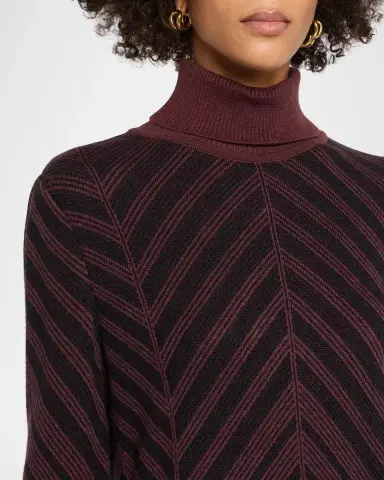 Misook Chevron Turtleneck Knit Tunic Sweater | Thumbnail 5 Misook Chevron Turtleneck Knit Tunic Sweater | Thumbnail 5