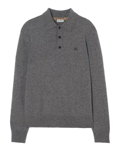 Burberry Men's Carson EKD Cashmere-Blend Polo Shirt | Thumbnail 3 Burberry Men's Carson EKD Cashmere-Blend Polo Shirt | Thumbnail 3