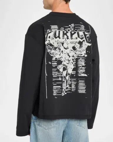 PURPLE Men's Destroy Graphic Long-Sleeve T-Shirt | Thumbnail 3 PURPLE Men's Destroy Graphic Long-Sleeve T-Shirt | Thumbnail 3