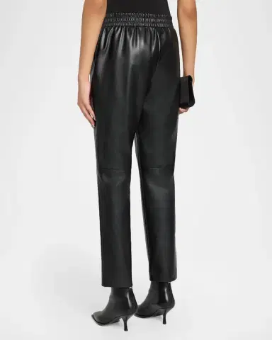 Elie Tahari Madelyn Tapered Vegan Leather Pants | Thumbnail 3 Elie Tahari Madelyn Tapered Vegan Leather Pants | Thumbnail 3