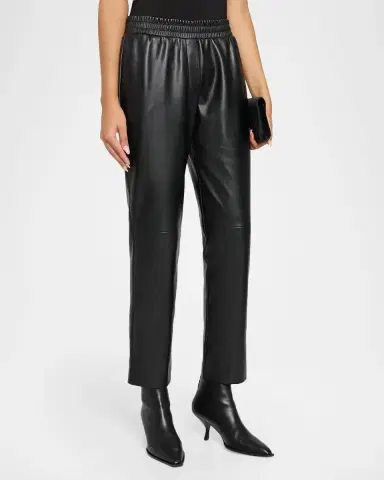 Elie Tahari Madelyn Tapered Vegan Leather Pants | Thumbnail 4 Elie Tahari Madelyn Tapered Vegan Leather Pants | Thumbnail 4