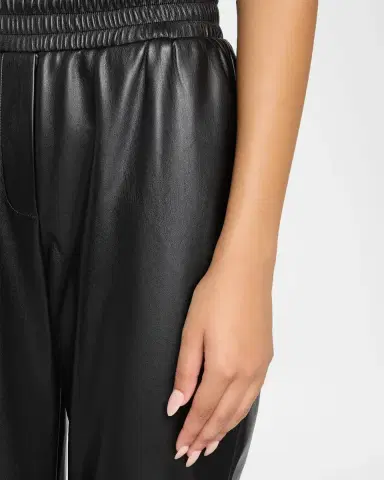Elie Tahari Madelyn Tapered Vegan Leather Pants | Thumbnail 5 Elie Tahari Madelyn Tapered Vegan Leather Pants | Thumbnail 5