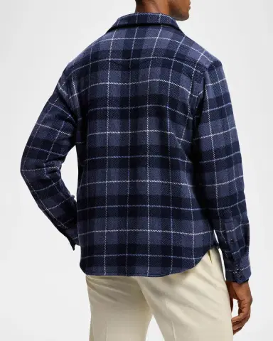 Ralph Lauren Purple Label Men's Plaid Cashmere Western Shirt | Thumbnail 3 Ralph Lauren Purple Label Men's Plaid Cashmere Western Shirt | Thumbnail 3