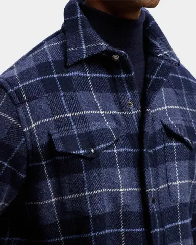 Ralph Lauren Purple Label Men's Plaid Cashmere Western Shirt | Thumbnail 5 Ralph Lauren Purple Label Men's Plaid Cashmere Western Shirt | Thumbnail 5
